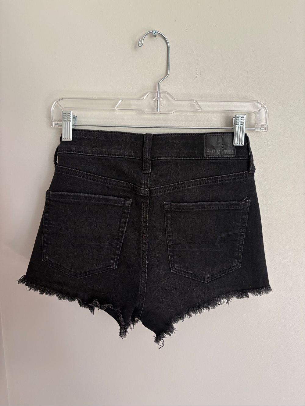 American Eagle Outfitters Black Distressed Cutoff Jean Shorts - Picture 2 of 3